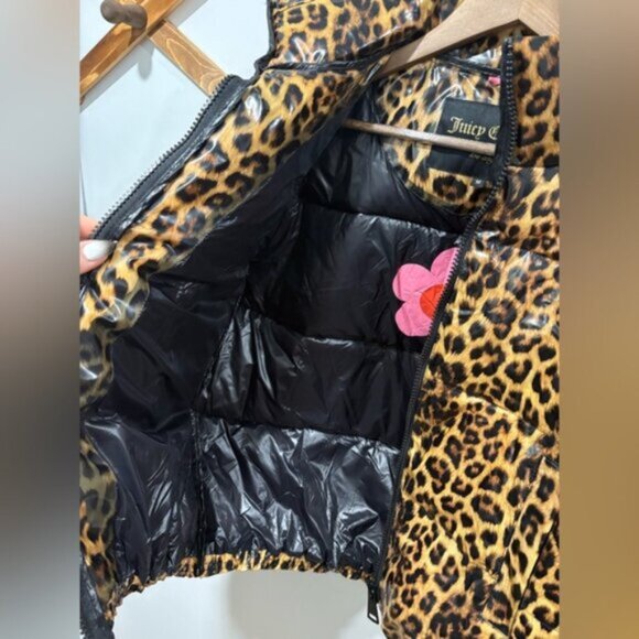 Juicy Couture BLACK LABEL Leopard Print Puffer Jacket - Picture 5 of 14